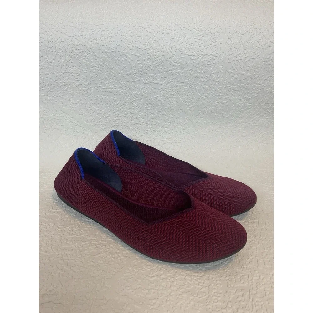 Rothy's The Flat Berry Woven Lattice Women's‎ Round Toe Ballet Flat In Size 11,5